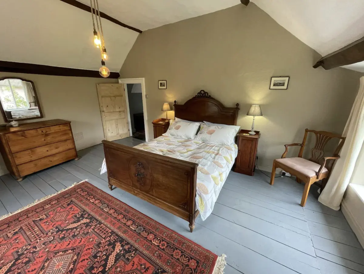 A guest room in the Culm Valley village