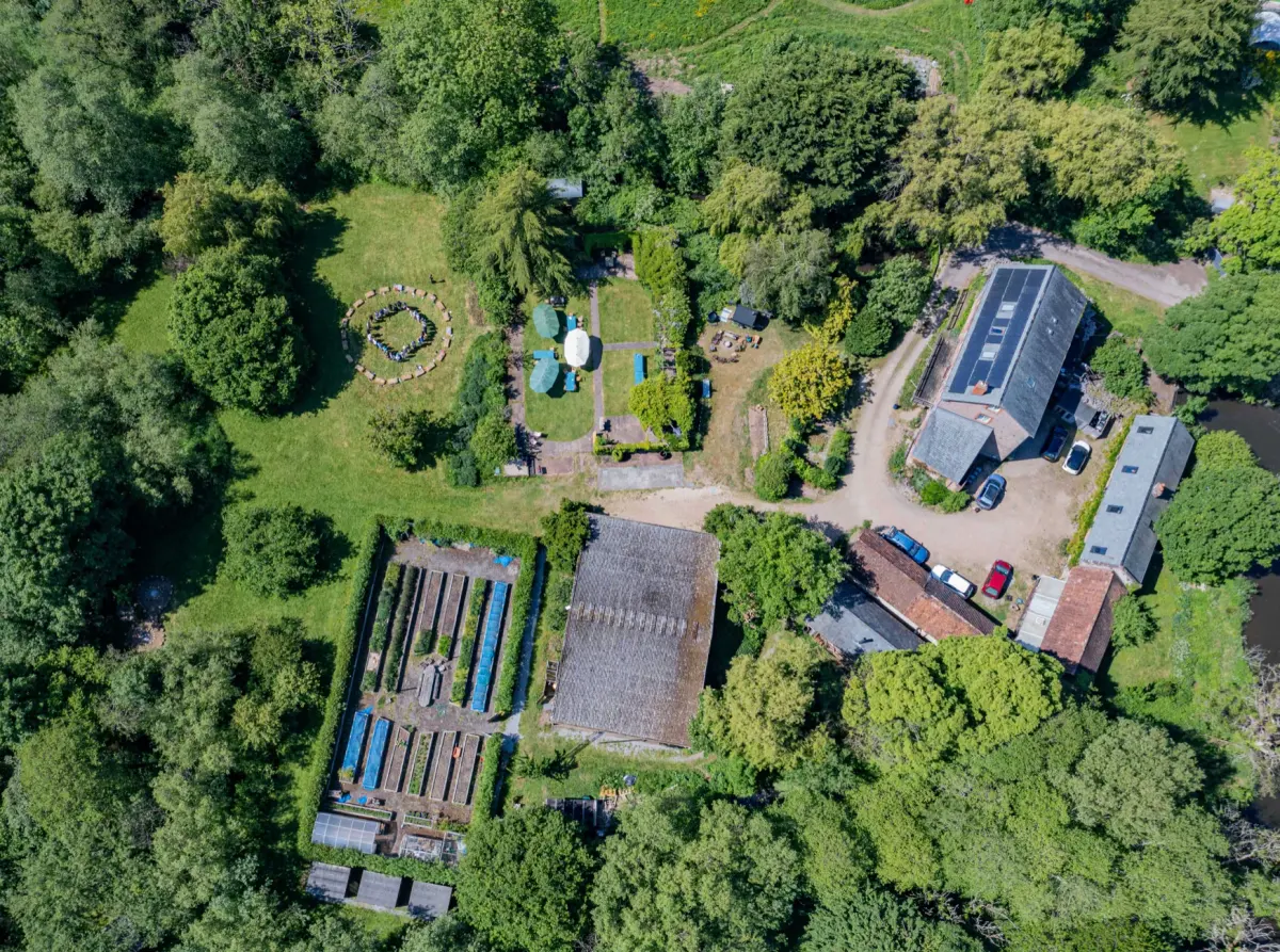 The estate from above in autumn colour