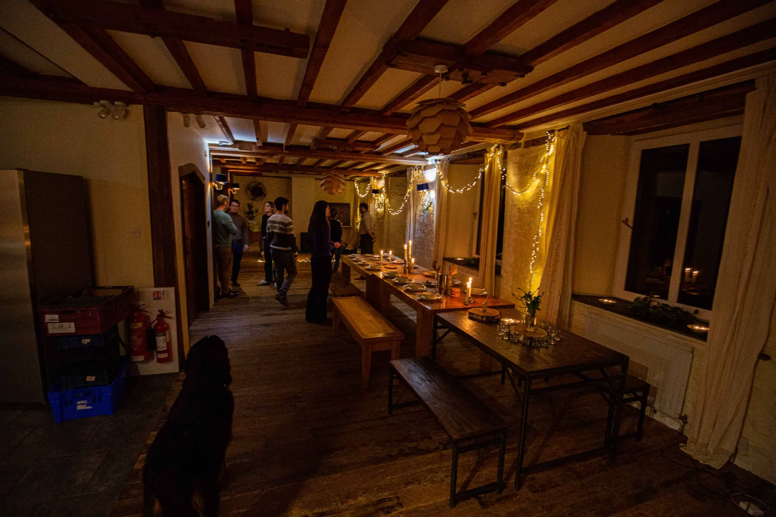 Colivers around the long kitchen table